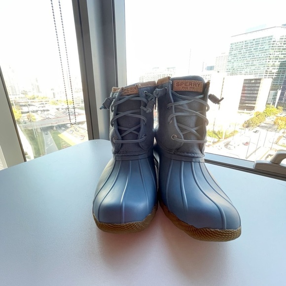 Sperry Top-Sider Saltwater Ankle Rubber Rain Snow Duck Boots Wool Lined Size 7 - Picture 1 of 6
